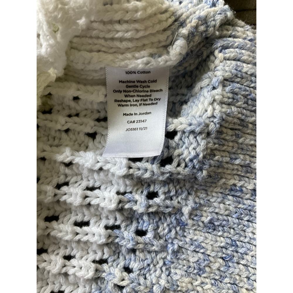 Talbots Petite Large Open Weave Stripe Cotton Swe… - image 4